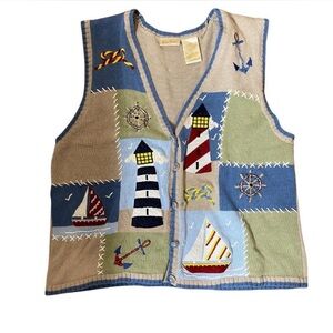 Vintage Nautical Sweater Vest